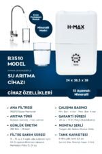 8 Litre Çelik Tanklı 15 Aşama Multi Mineralli Süper Membran Su Arıtma Cihazı HMAXB3510 - Görsel 3