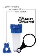 Daire Girişi Yıkanabilir Filtreli Su Arıtma Filtre Kabı Tekli - Görsel 2