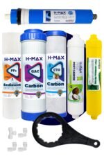 H-max 75 Gpd Membranlı Açık Kasa Su Arıtma Çift Karbonlu 6'lı Filtre Seti - 0038