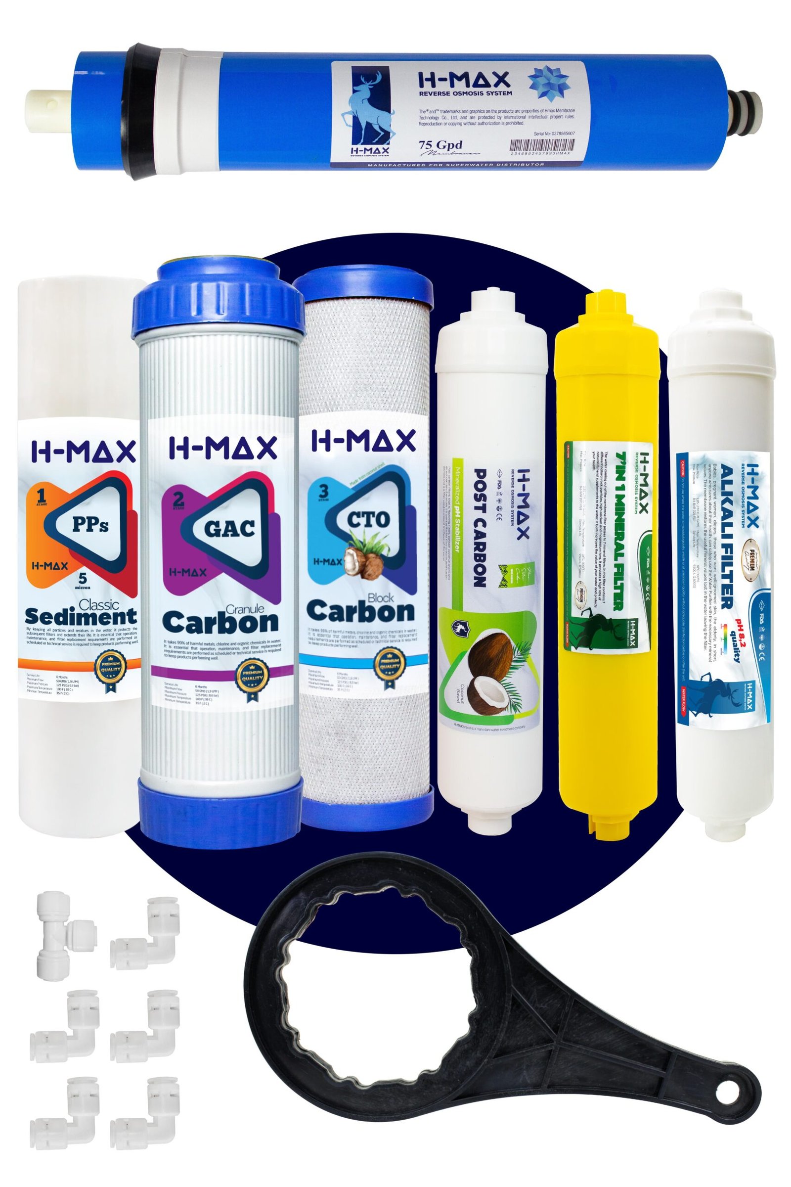 h-max-75-gpd-membranli-acik-kasa-su-ar-9181c7 H-max 75 Gpd Membranlı Açık Kasa Su Arıtma Çift Karbonlu 7'li Filtre Seti - 0041 - Görsel 1