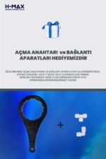 H-max 80 GPD HMAX Membranlı Açık Kasa Su Arıtma Çift Karbonlu 5'li Filtre Seti - 0036 - Görsel 6