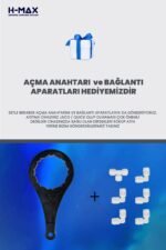 H-max 80 GPD Membranlı Açık Kasa Su Arıtma Çift Karbon 7'li Filtre Seti - 0042 - Görsel 7