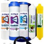 H-max 90 GPD Süper Membranlı Açık Kasa Su Arıtma Çift Karbonlu 6'lı Filtre Seti - 0040