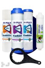 H-max Açık Kasa  Çift Karbonlu Su Arıtma 4'lü Filtre Seti - 0034