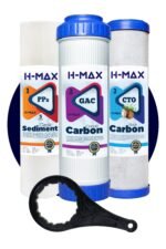 H-max Inline Açık Kasa Çift Karbonlu  Su Arıtma 3'lü Filtre Seti - 0033