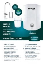 HMAX B4512 Modeli 12 Litre 15 Aşama Su Arıtma Cihazı 80 Gpd Membran - Görsel 2