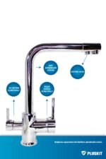 Su Arıtma Cihazı Için Lüx 3 Yollu Arıtmalı Musluk Batarya (Gümüş L Batarya) - Görsel 2