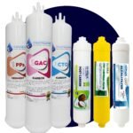 Üstten Giriş ve Çıkışlı, Çift Çubuklu Su Arıtma Cihazı Filtresi 75 Gpd Membranlı 7'li Filtre Seti