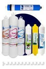 Üstten Giriş ve Çıkışlı, Çift Çubuklu Su Arıtma Cihazı Filtresi 75 Gpd Membranlı 7'li Filtre Seti