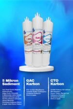 Üstten Giriş ve Çıkışlı, Çift Çubuklu Su Arıtma Cihazı Filtresi 75 Gpd Membranlı 5'li Set - Görsel 3